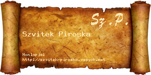 Szvitek Piroska névjegykártya