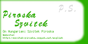 piroska szvitek business card